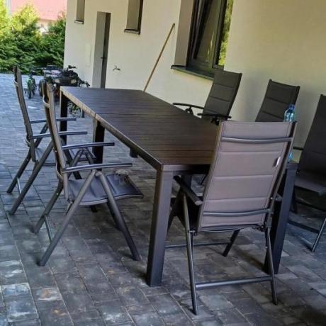Duży zestaw mebli na taras dla 12 osób KJD12 ze składanymi krzesłami