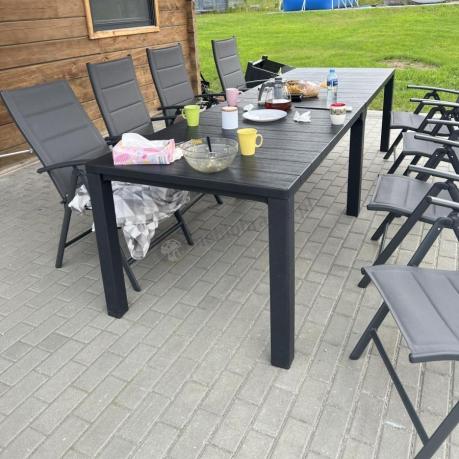 Duży zestaw mebli na taras dla 12 osób KJD12 ze składanymi krzesłami