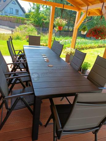 Duży zestaw mebli na taras dla 12 osób KJD12 ze składanymi krzesłami