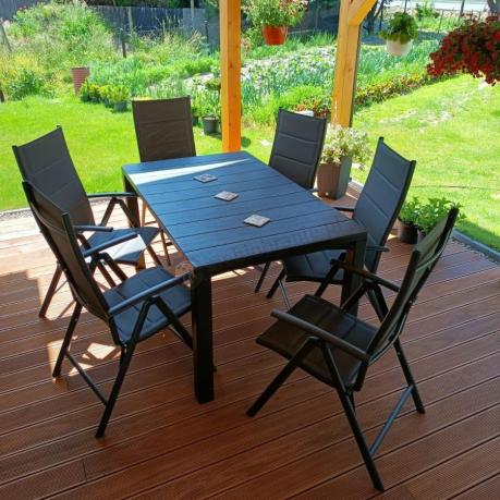 Duży zestaw mebli na taras dla 12 osób KJD12 ze składanymi krzesłami