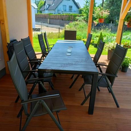 Duży zestaw mebli na taras dla 12 osób KJD12 ze składanymi krzesłami