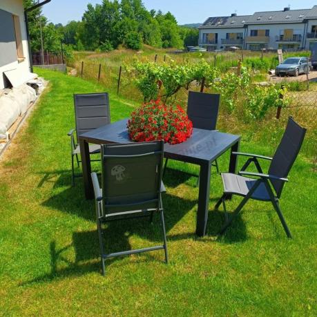 Duży zestaw mebli na taras dla 12 osób KJD12 ze składanymi krzesłami
