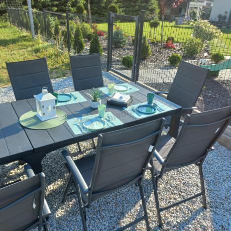 Duży zestaw mebli na taras dla 12 osób KJD12 ze składanymi krzesłami