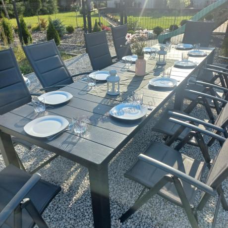 Duży zestaw mebli na taras dla 12 osób KJD12 ze składanymi krzesłami