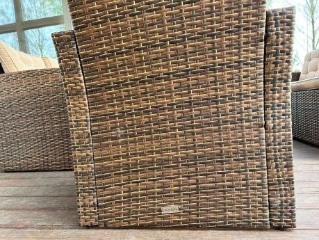 Duży zestaw mebli ogrodowych w kolorze brązowym