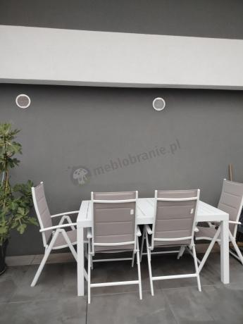 Duży zestaw mebli ogrodowych ze stołem 240cm + 10 krzeseł - Tabia + Kanbery White