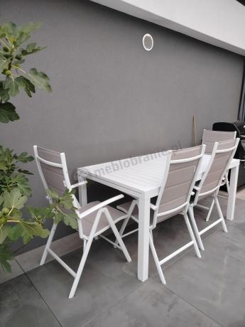 Duży zestaw mebli ogrodowych ze stołem 240cm + 10 krzeseł - Tabia + Kanbery White