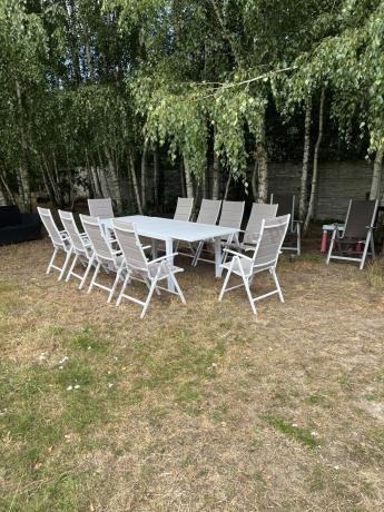 Duży zestaw mebli ogrodowych ze stołem 240cm + 10 krzeseł - Tabia + Kanbery White