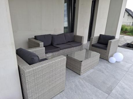 Duży zestaw mebli technorattanowych Stefano Grande Grey