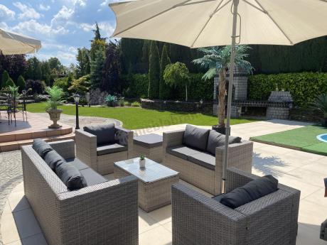 Duży zestaw mebli technorattanowych Stefano Grande Grey