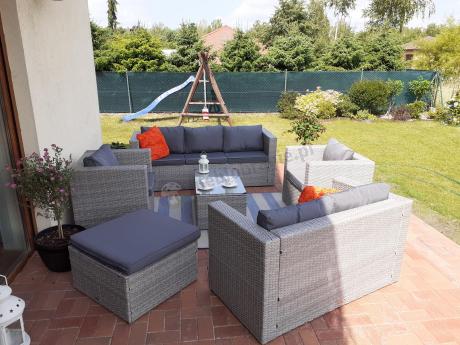 Duży zestaw mebli technorattanowych Stefano Grande Grey