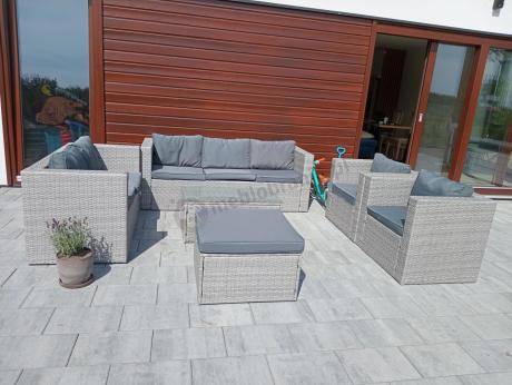 Duży zestaw mebli technorattanowych Stefano Grande Grey