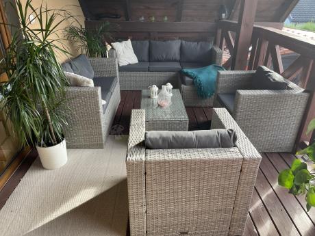 Duży zestaw mebli technorattanowych Stefano Grande Grey