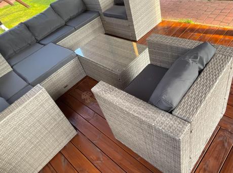 Duży zestaw mebli technorattanowych Stefano Grande Grey