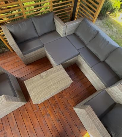 Duży zestaw mebli technorattanowych Stefano Grande Grey