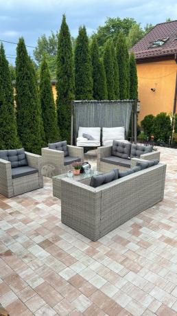 Duży zestaw mebli technorattanowych Stefano Grande Grey