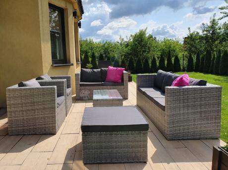 Duży zestaw mebli technorattanowych Stefano Grande Grey