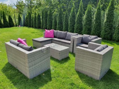 Duży zestaw mebli technorattanowych Stefano Grande Grey