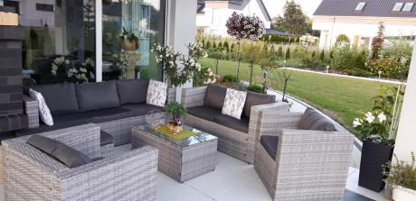 Duży zestaw mebli technorattanowych Stefano Grande Grey