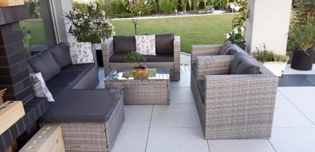 Duży zestaw mebli technorattanowych Stefano Grande Grey