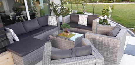 Duży zestaw mebli technorattanowych Stefano Grande Grey