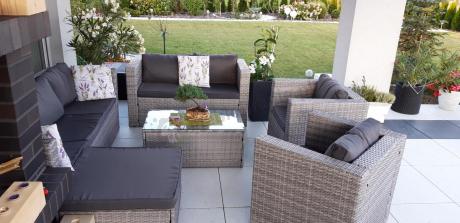 Duży zestaw mebli technorattanowych Stefano Grande Grey