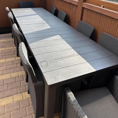 Duży zestaw ogrodowy dla 12 osób z dużym stołem Meblobranie TJD12 grafit