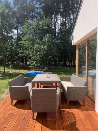 Duży zestaw ogrodowy na 8 osób Meblobranie SFM cappuccino