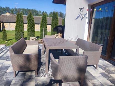 Duży zestaw ogrodowy na 8 osób Meblobranie SFM cappuccino