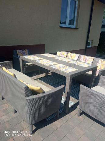 Duży zestaw ogrodowy na 8 osób Meblobranie SFM cappuccino