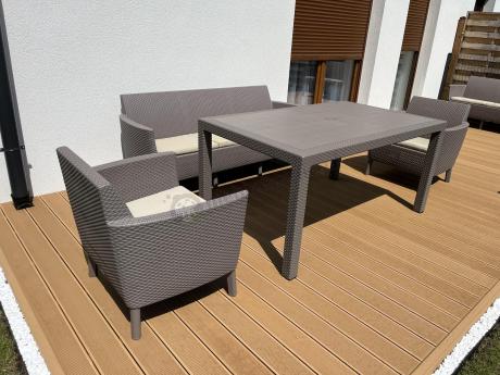 Duży zestaw ogrodowy na 8 osób Meblobranie SFM cappuccino
