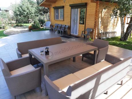 Duży zestaw ogrodowy na 8 osób Meblobranie SFM cappuccino