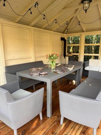 Duży zestaw ogrodowy na 8 osób Meblobranie SFM cappuccino