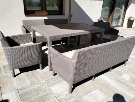 Duży zestaw ogrodowy na 8 osób Meblobranie SFM cappuccino