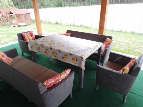 Duży zestaw ogrodowy na 8 osób Meblobranie SFM cappuccino