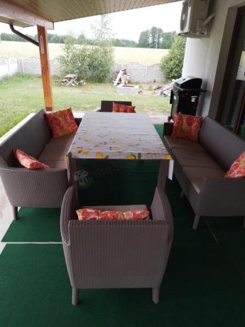 Duży zestaw ogrodowy na 8 osób Meblobranie SFM cappuccino