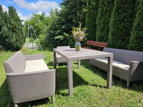 Duży zestaw ogrodowy na 8 osób Meblobranie SFM cappuccino