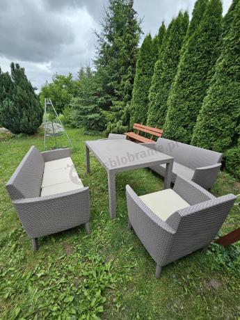 Duży zestaw ogrodowy na 8 osób Meblobranie SFM cappuccino