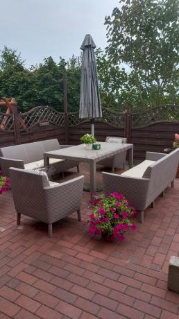 Duży zestaw ogrodowy na 8 osób Meblobranie SFM cappuccino