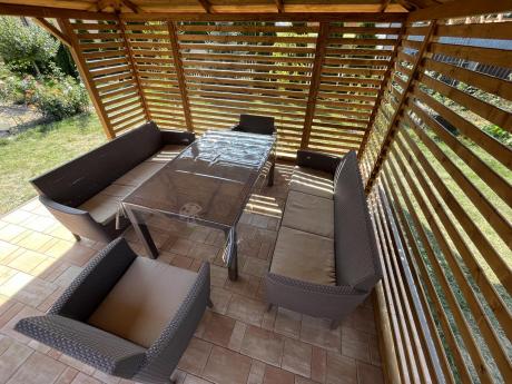 Duży zestaw ogrodowy na 8 osób Meblobranie SFM cappuccino