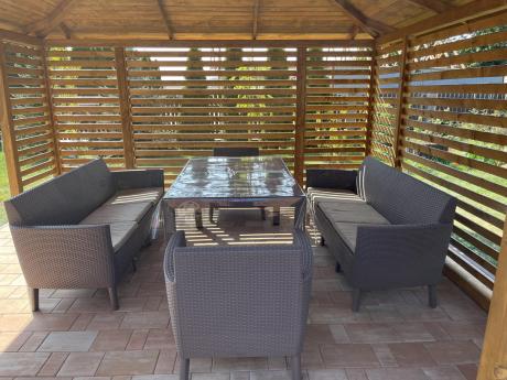 Duży zestaw ogrodowy na 8 osób Meblobranie SFM cappuccino