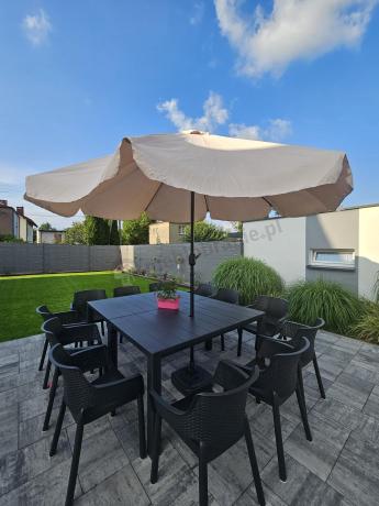 Duży zestaw ogrodowy obiadowy dla 12 osób z dużym stołem Meblobranie EJD12 grafit