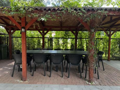 Duży zestaw ogrodowy obiadowy dla 12 osób z dużym stołem Meblobranie EJD12 grafit