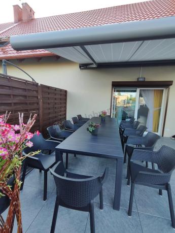 Duży zestaw ogrodowy obiadowy dla 12 osób z dużym stołem Meblobranie EJD12 grafit