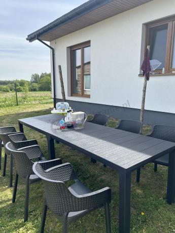 Duży zestaw ogrodowy obiadowy dla 12 osób z dużym stołem Meblobranie EJD12 grafit