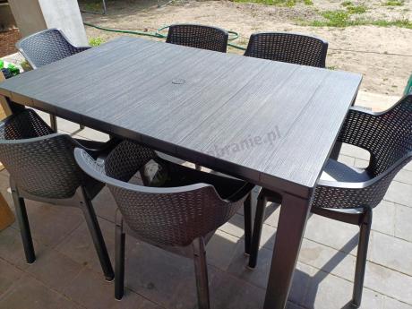 Duży zestaw ogrodowy obiadowy dla 12 osób z dużym stołem Meblobranie EJD12 grafit