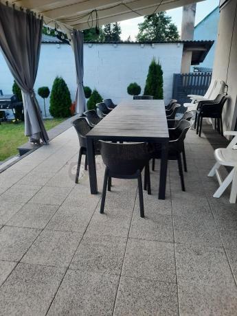 Duży zestaw ogrodowy obiadowy dla 12 osób z dużym stołem Meblobranie EJD12 grafit