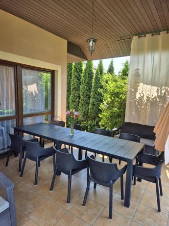 Duży zestaw ogrodowy obiadowy dla 12 osób z dużym stołem Meblobranie EJD12 grafit