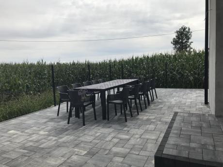 Duży zestaw ogrodowy obiadowy dla 12 osób z dużym stołem Meblobranie EJD12 grafit