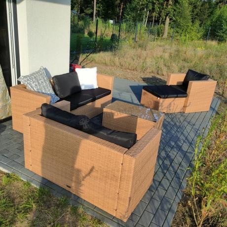 Duży zestaw ogrodowy technorattanowy dla 8 osób